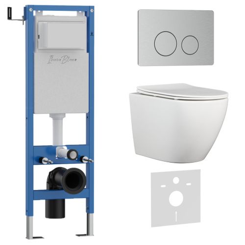 Комплект унитаз с инталляцией и клавишей смыва Iberica Blanca BILBAO ALTO IB.001M.BLA.231.8132