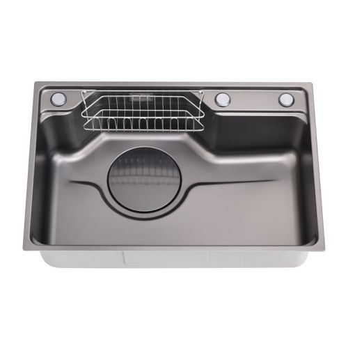 Кухонная мойка Fmark FSC7846Q 80х45 цвет серый поверхность матовая