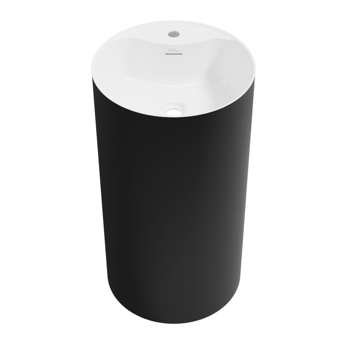 Раковина акриловая Wellsee Chalice Perfection 230616000 50х50 напольная цвет белый/черный 1 отверстие под смеситель