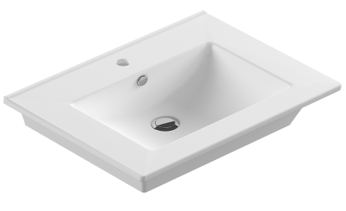 Раковина керамическая Sanita Luxe Quadro WB.FN/Quadro/75-C/WHT.G/S1 80х50 накладная цвет белый 1 отверстие под смеситель