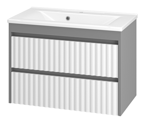 Тумба под раковину Brevita Balaton BAL-06080-01-012Я 80х40 подвесная цвет белый/серый