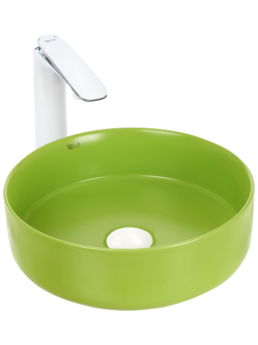 Раковина из сантехнического фаянса WeltWasser WW SK 10000004517 40 см накладная цвет зеленый без отверстий под смеситель