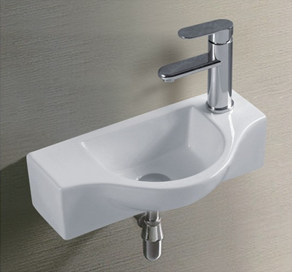 Раковина из сантехнического фаянса CeramaLux 9306 50х30 подвесная цвет белый 1 отверстие под смеситель