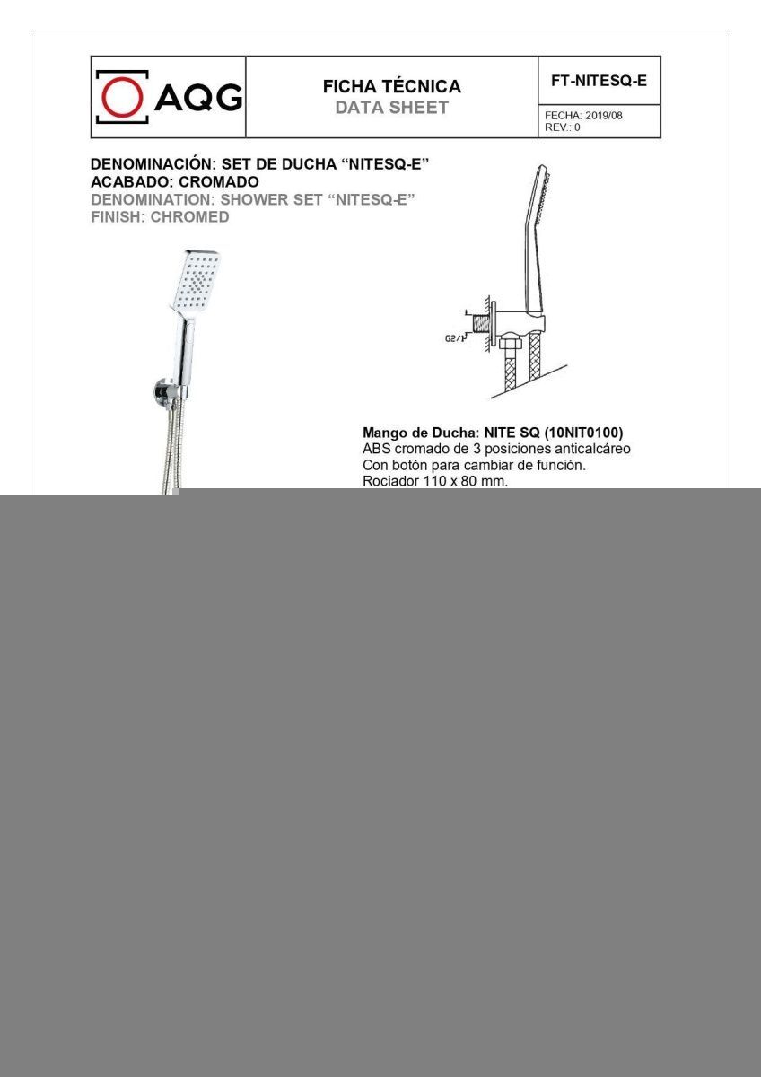Душевая система AQG Alpha 19ALPEC21602 встраиваемая в стену цвет хром - фото 5
