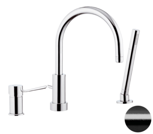 Смеситель Remer Minimal N072CFP на борт ванны черный