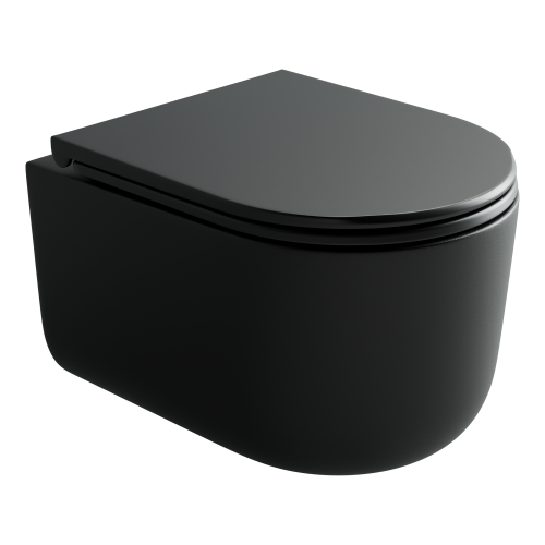 Унитаз подвесной Ceramica Nova ULMA CN4006TMB черный с сиденьем микролифт безободковый смыв торнадо