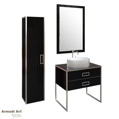 Шкаф-пенал Armadi Art Monaco 868-BCR 30х150 напольный цвет черный