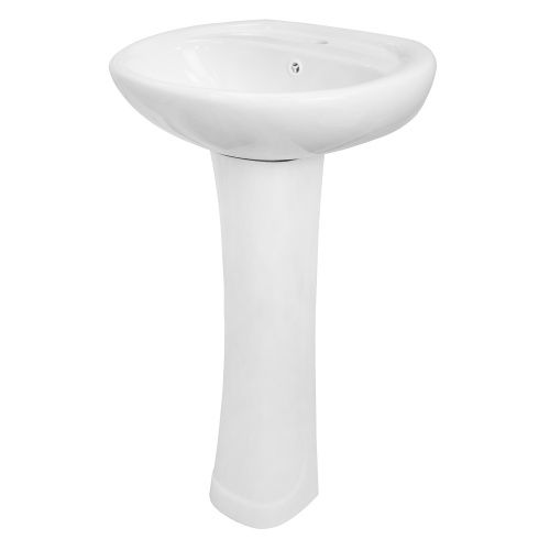 Раковина из сантехнического фаянса Loranto Atina CS-028 50 см подвесная цвет белый 1 отверстие под смеситель