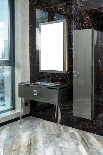 Раковина стеклянная Armadi Art Lucido 852-080-GR 90х60 встраиваемая цвет серый 1 отверстие под смеситель