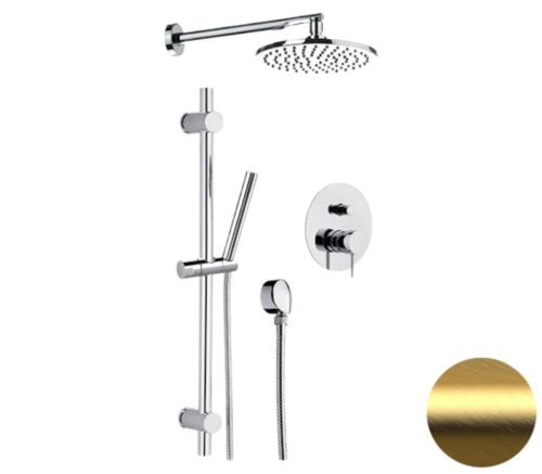 Душевая система Remer X Style X09S01OBG встраиваемая в стену цвет золото