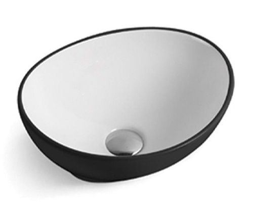 Раковина из сантехнического фаянса CeramaLux 7138BW 40х30 накладная цвет белый без отверстий под смеситель