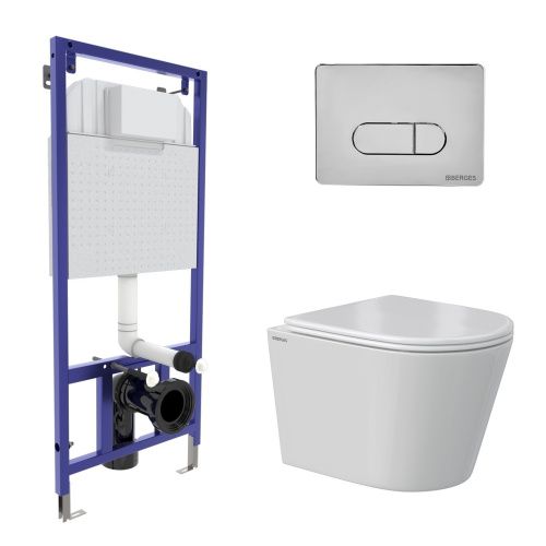 Комплект унитаз с инталляцией и клавишей смыва Berges NOVUM 043375