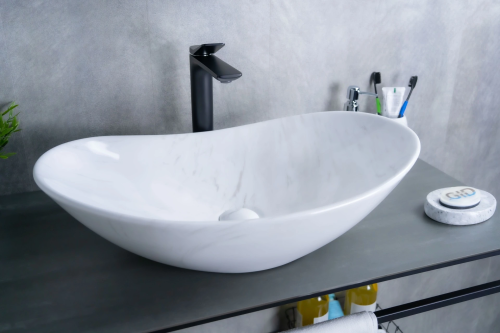 Раковина керамическая Gid Lago 54468 60х40 накладная цвет многоцветный без отверстий под смеситель