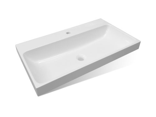 Раковина из искусственного камня Эстет Малибу ФР-00014943 80х50 накладная цвет белый 1 отверстие под смеситель