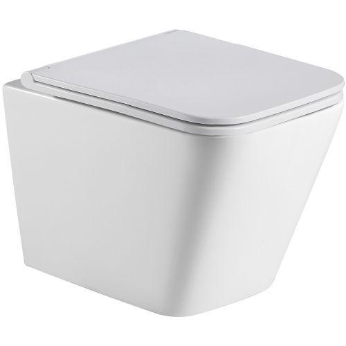 Унитаз подвесной WeltWasser 10000003696 белый с сиденьем безободковый душевой смыв