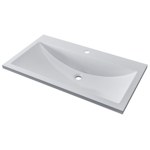 Раковина из искусственного камня Uperwood Self 4538341002 80х50 полувстраиваемая цвет белый