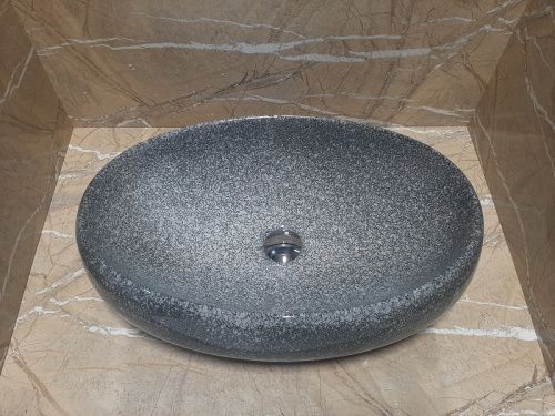 Раковина из сантехнического фаянса CeramaLux 170-1 60х40 накладная цвет серый без отверстий под смеситель