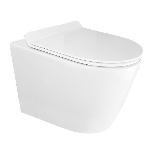 Унитаз подвесной Azario Vetro AZ-2001 белый с сиденьем микролифт безободковый каскадный смыв