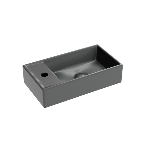 Раковина из сантехнического фарфора Ceramica Nova ELEMENT CN6051RMDH 40х20 подвесная цвет черный 1 отверстие под смеситель