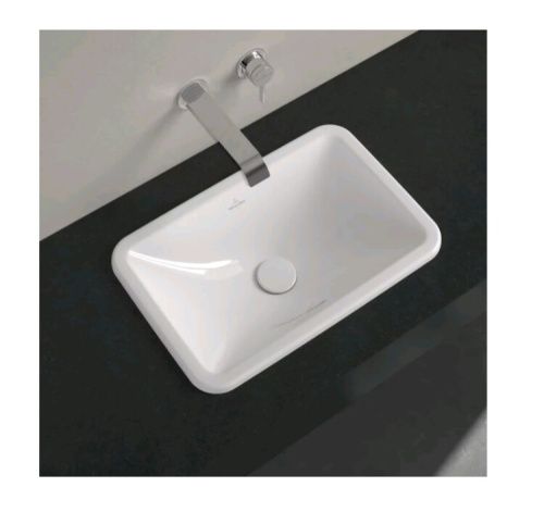 Раковина из сантехнического фарфора Villeroy Boch Loop&Friends 4A640001 50х30 встраиваемая цвет белый без отверстий под смеситель