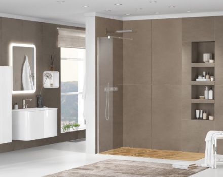 Душевая перегородка Cezares LIBERTA LIBERTA-L-1-25-GR-Cr 25х195 стекло тонированное профиль хром