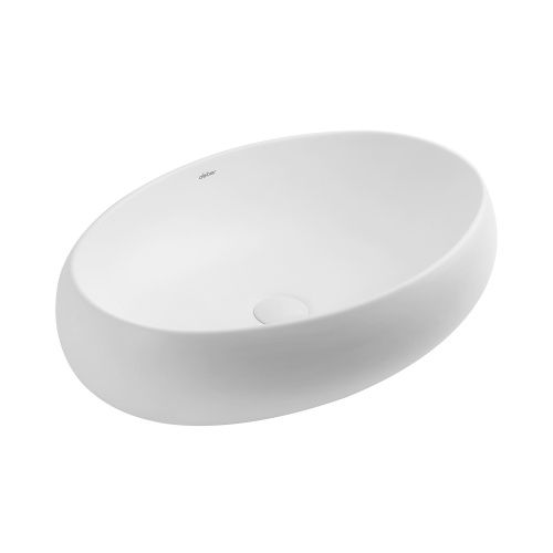 Раковина из сантехнического фаянса Abber BEQUEM AC2102MW 60х40 накладная цвет белый без отверстий под смеситель