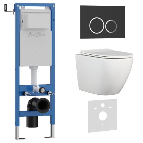 Комплект унитаз с инталляцией и клавишей смыва Iberica Blanca BILBAO ALTO IB.001M.BLA.231.822