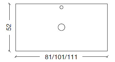 Столешница Armadi Art NeoArt 877-080 80х50 накладная цвет белый - фото 2