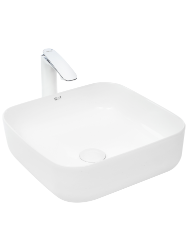 Раковина из сантехнического фаянса WeltWasser WW SK 10000003840 40х40 подвесная цвет белый без отверстий под смеситель