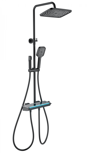 Душевая стойка Wonzon & Woghand Muse WW-B4174-MB настенная цвет черный с термостатом