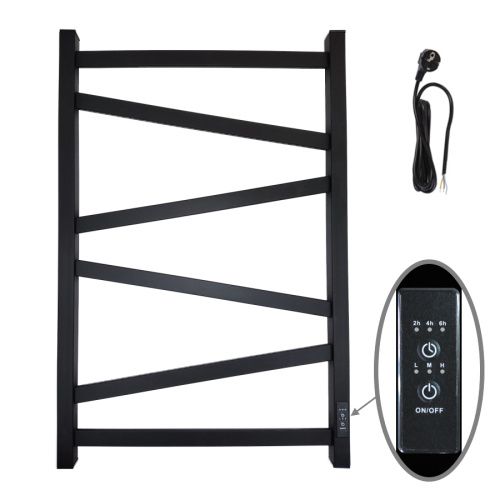 Полотенцесушитель электрический Маргроид Зигзаг профильный Зигзаг-8050-1081-9005R 55х80 черный