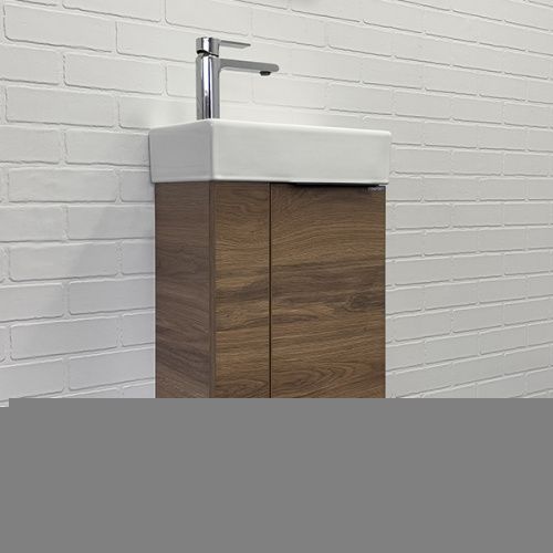 Тумба с раковиной Comforty Асти 00-00015420CF 40х20 подвесная цвет коричневый