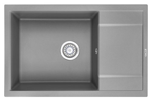 Кухонная мойка Granula 7805, АЛЮМИНИУМ 78х50 цвет серый поверхность матовая