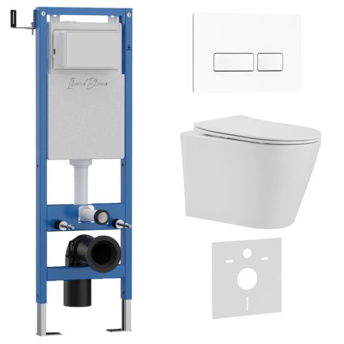 Комплект унитаз с инталляцией и клавишей смыва Iberica Blanca BURGOS ALTO IB.001M.BRA.231.211