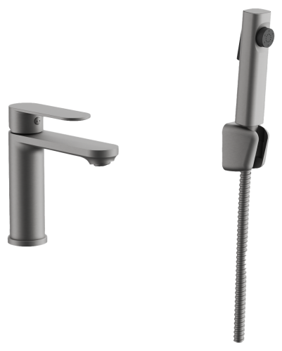 Смеситель BELZ B12713-3 на раковину оружейная сталь