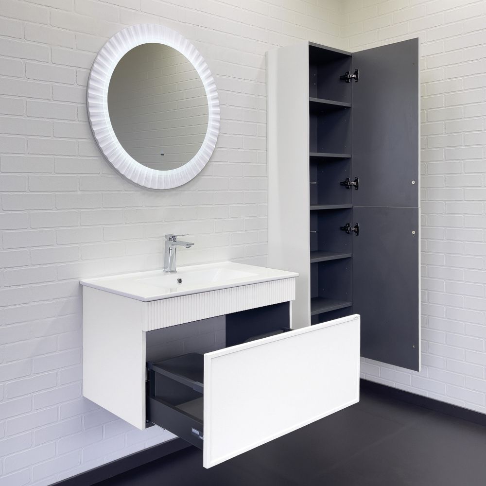 Тумба с раковиной Comforty Мадрид 00-00017865CF 80х50 подвесная цвет белый - фото 3