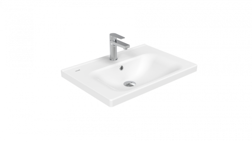 Раковина из сантехнического фарфора Creavit Eksen EK065-00CB00E-0000 70х40 накладная цвет белый