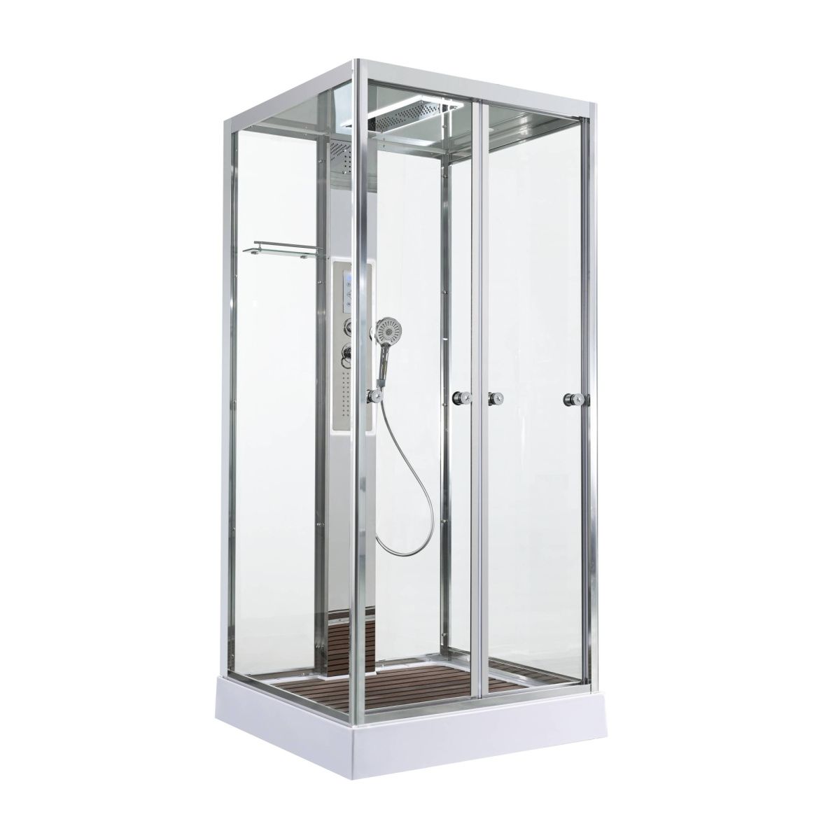 Душевая кабина AvaCan Z Z1910LED 100х100 квадратная с крышей ориентация универсальная