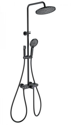 Душевая стойка Wonzon & Woghand Muse WW-B4113-MB настенная цвет черный с термостатом