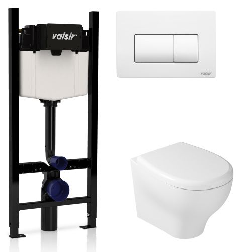 Комплект унитаз с инсталляцией и клавишей смыва Valsir KIT VSWM 7212 Slim P1