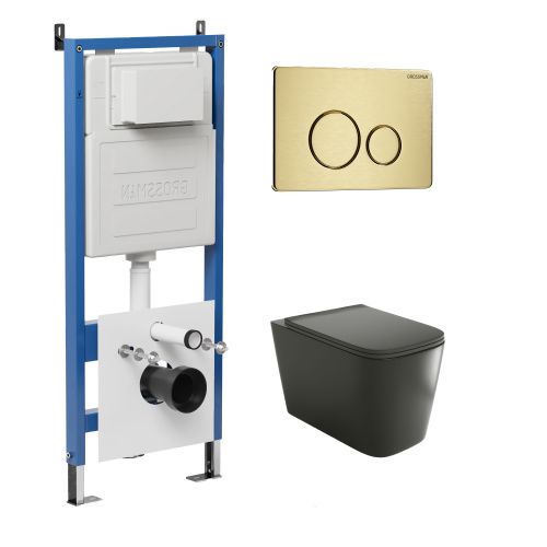 Инсталляция + кнопка смыва + унитаз Grossman Style 97.4441BMS.05.32M