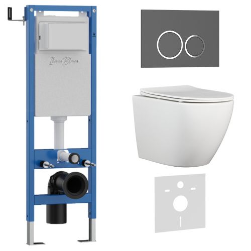 Комплект унитаз с инталляцией и клавишей смыва Iberica Blanca BILBAO ALTO IB.001M.BLA.231.827