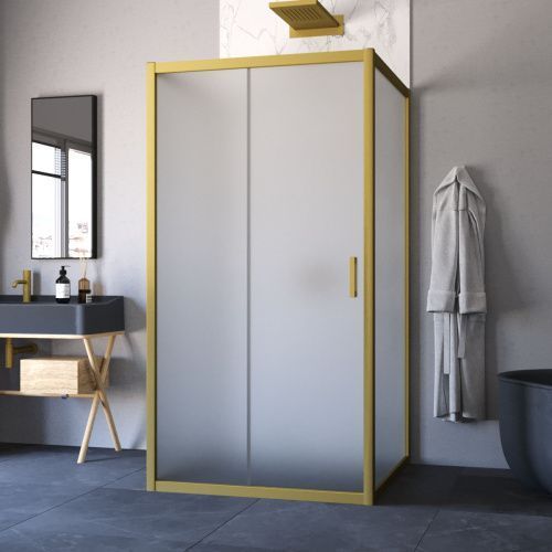 Душевой уголок Vegas-Glass ZP-U TUR+NOVO ZP-U NOVO h2000 120*100 03 10 120х100 стекло матовое профиль золото без поддона