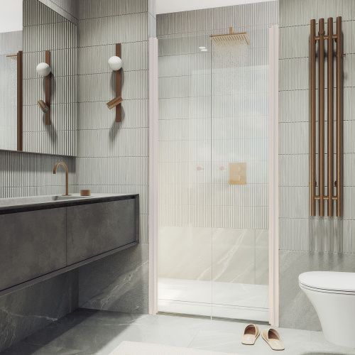 Душевая дверь Maybah Glass MGD-424-1 100х200 стекло прозрачное профиль белый