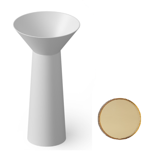 Раковина из полиэфира Dea Design Pedestal Basin DD2022 480 R6 50х50 напольная цвет зеленый без отверстий под смеситель