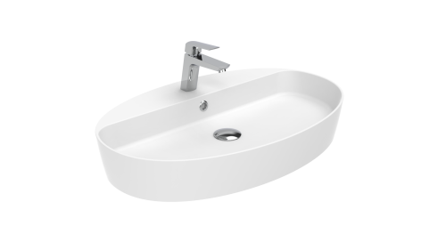 Раковина из сантехнического фарфора Creavit Loop LP171-00CB00E-0000 70х50 накладная цвет белый