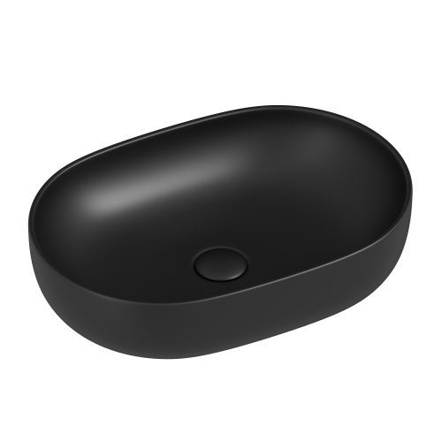 Раковина из сантехнического фарфора Ceramica Nova ELEMENT CN6047MB 60х40 накладная цвет черный без отверстий под смеситель