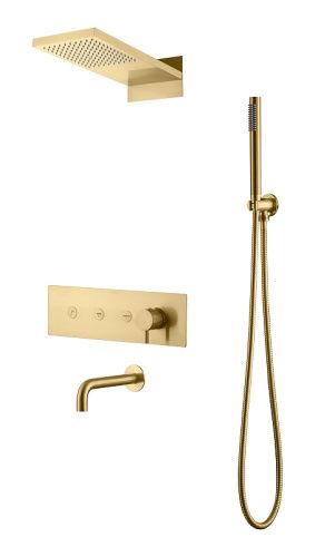 Душевая система Boheme Fusion 130-2-MG встраиваемая в стену цвет золото