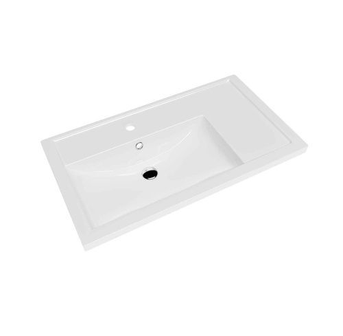 Раковина из сантехнического фарфора Kirovit Фостер 30469 80х50 накладная цвет белый