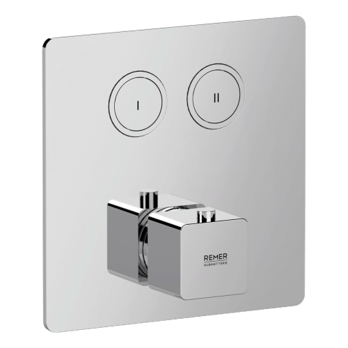 Смеситель для душа Remer Absolute AU99D2KB встраиваемый в стену хром с термостатом